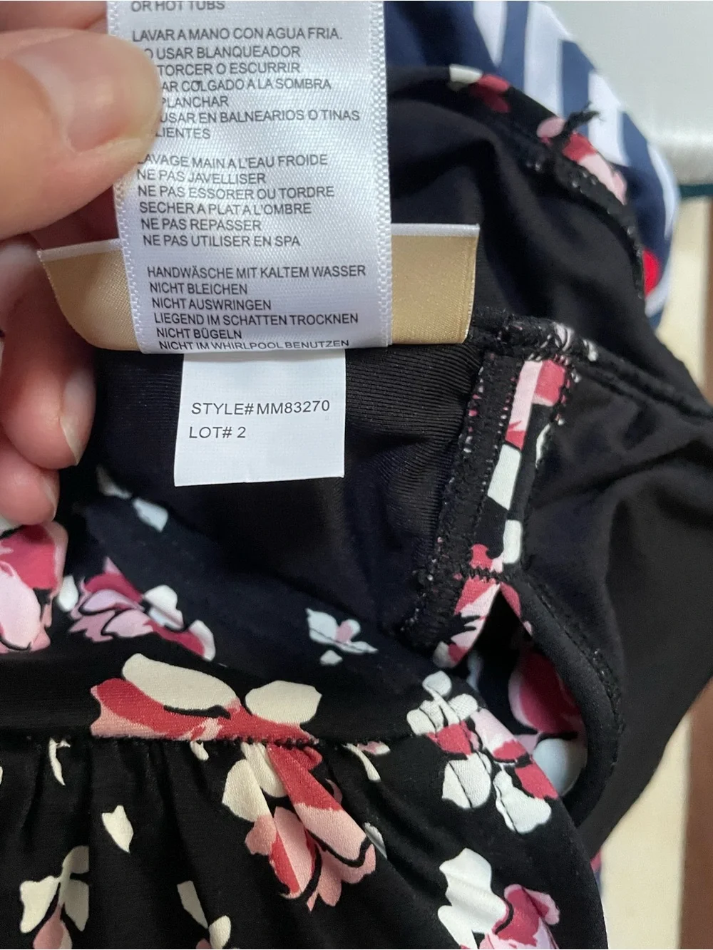 Michael Kors Black Floral Cutout One-Piece Swimsuit with Pink Accents